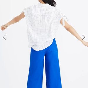 Madewell Central Tie-Sleeve Shirt in Windowpane